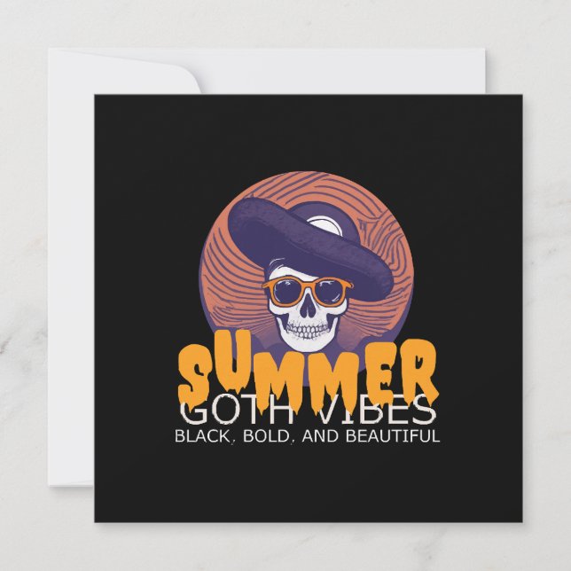 skull summer hat invitation (Front)