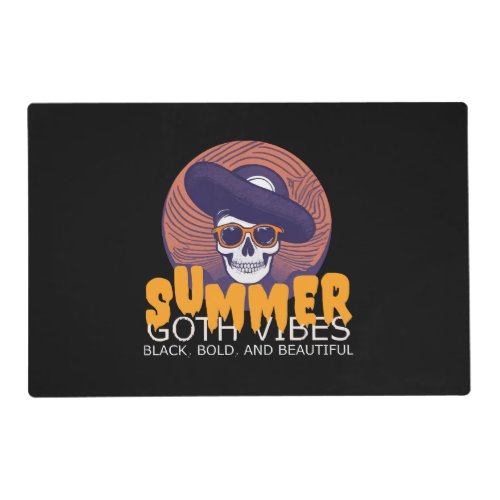 skull summer hat placemat