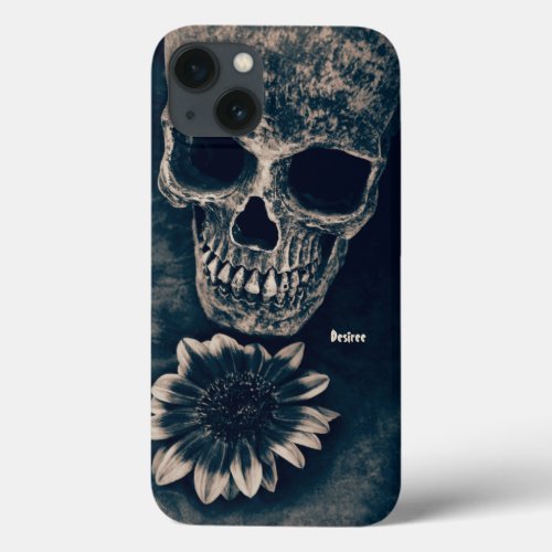 Skull Sunflower Gothic Vintage Antique iPhone 13 Case