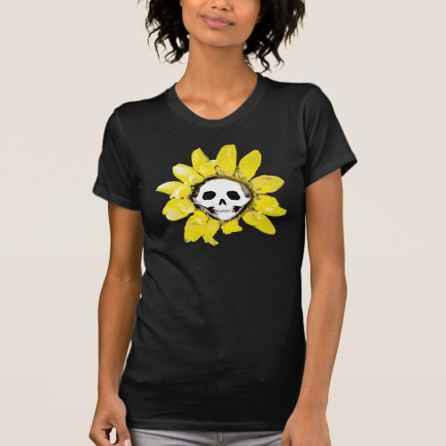 Skull Sunflower Print _ All Styles MenWomenKids  T_Shirt