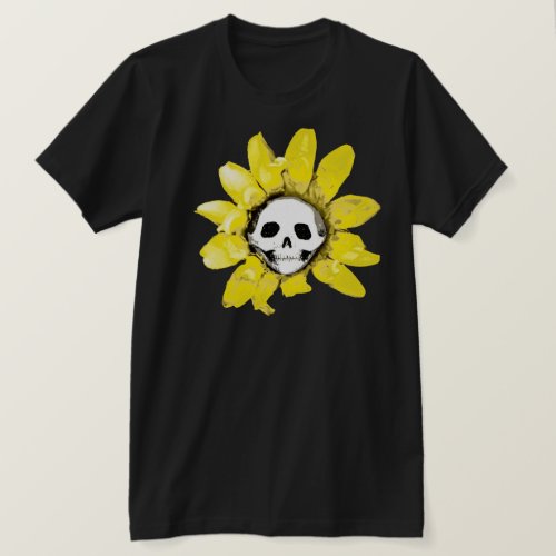 Skull Sunflower Print _ All Styles MenWomenKids  T_Shirt