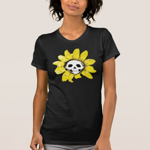 Skull Sunflower Print _ All Styles MenWomenKids T_Shirt