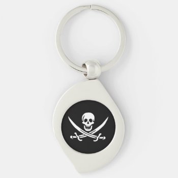 Skull & Swords Pirate Flag Of Calico Jack Keychain by Onshi_Designs at Zazzle