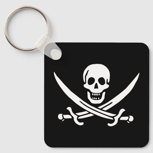 Skull & Swords Pirate flag of Calico Jack Keychain (Front)
