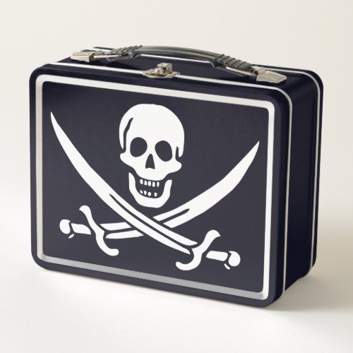 Skull  Swords Pirate flag of Calico Jack Metal Lunch Box
