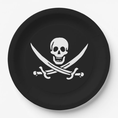 Skull  Swords Pirate flag of Calico Jack Paper Plates