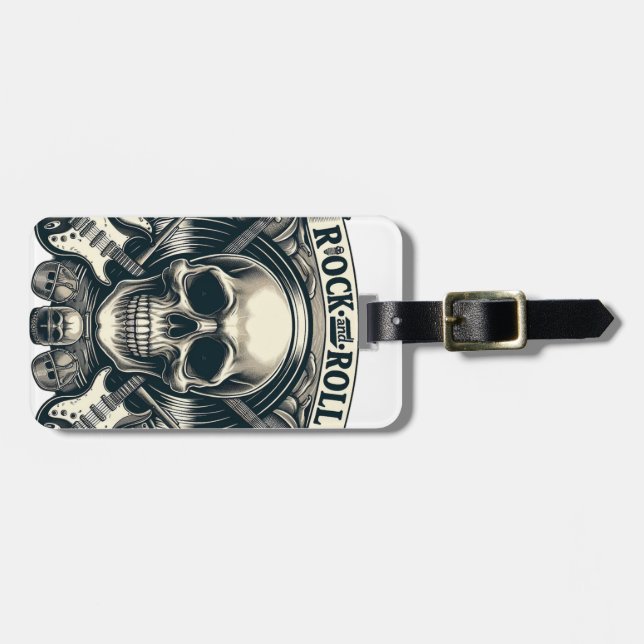 Skull & Symbols Luggage Tag (Front Horizontal)