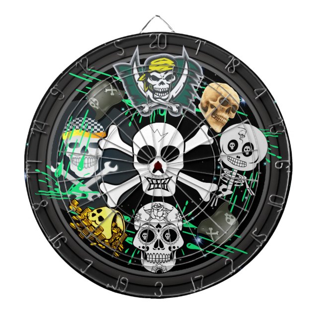 Skull Target Dartboard With Darts (Front)