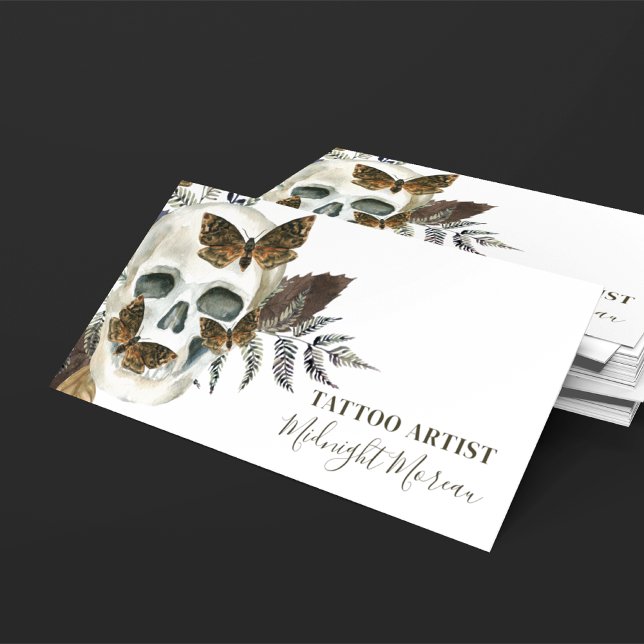 Skull Tattoo Artist QR Code Business Card (Creator Uploaded)