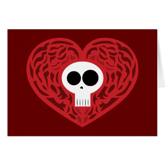 Skull Tattoo Heart Cards (Front Horizontal)