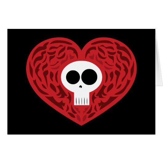 Skull Tattoo Heart Cards (Front Horizontal)