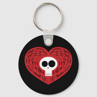Skull Tattoo Heart Keychain