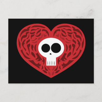 Skull Tattoo Heart Postcard