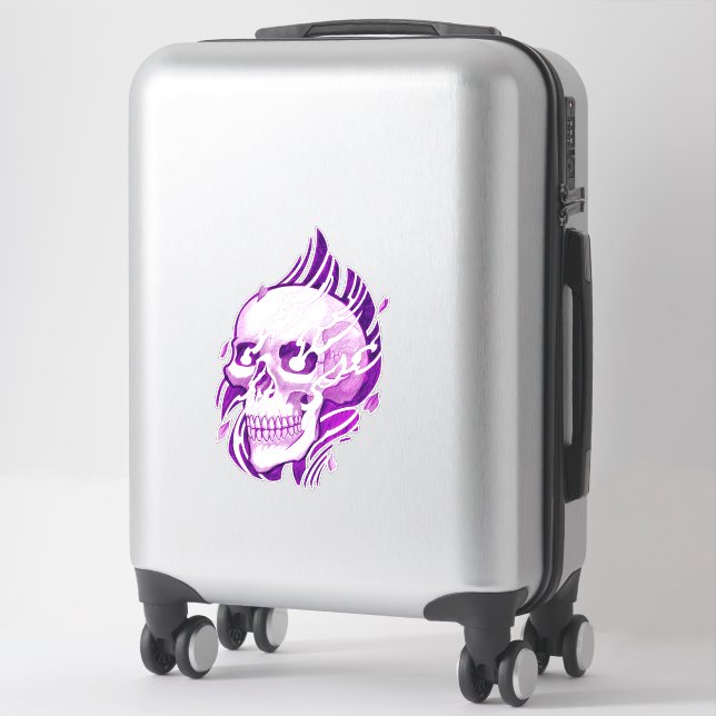 skull tattoo japanese style sticker (Suitcase)