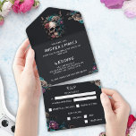 Skull Tattoo Rock And Roll Gothic Wedding All In One Invitation at Zazzle