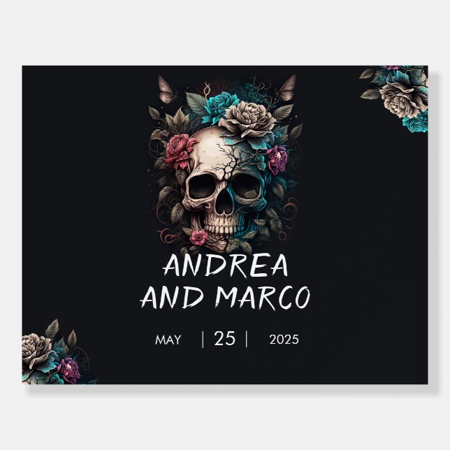 Skull Tattoo Rock and Roll Gothic Wedding Foam Board (Front)