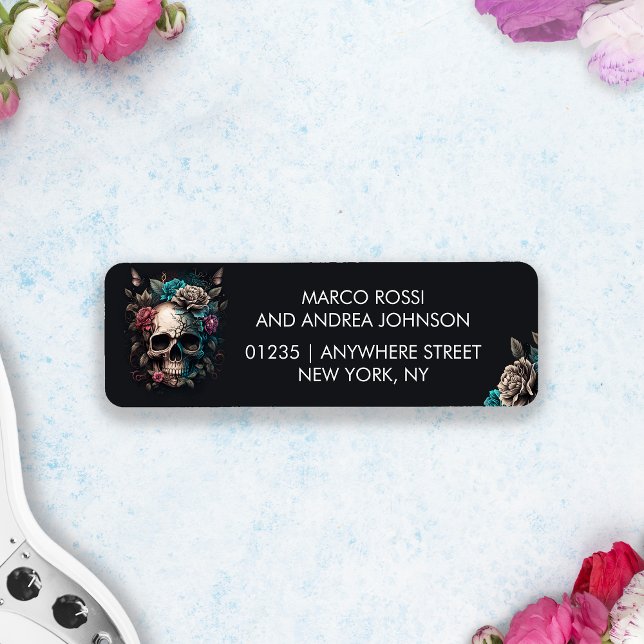 Skull Tattoo Rock and Roll Gothic Wedding Label (Skull Tattoo Rock and Roll Gothic Wedding Label)