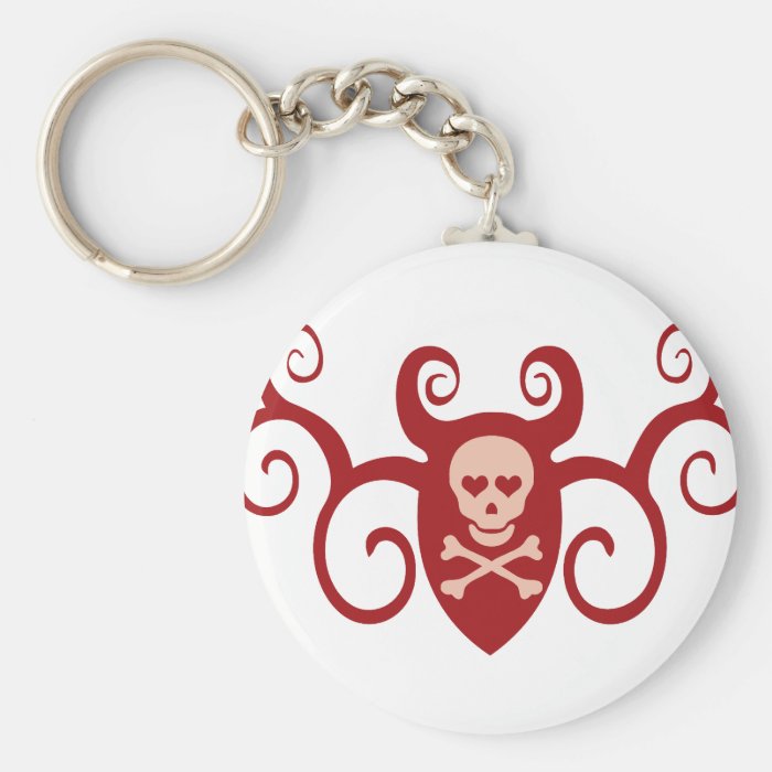 Skull Tattoo Scroll Keychains