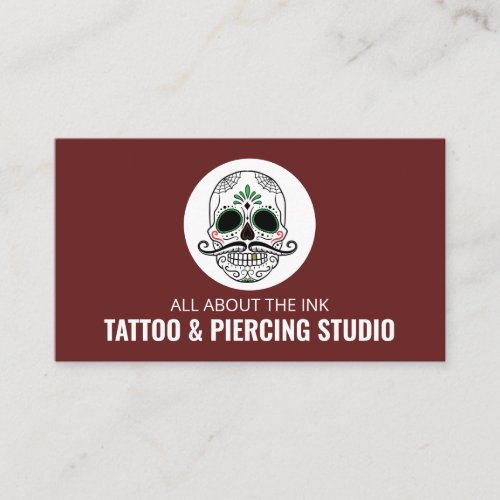 Skull Tattoo Tattooist  Body Piercer Business Card