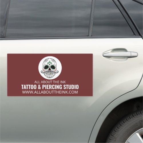 Skull Tattoo Tattooist  Body Piercer Car Magnet