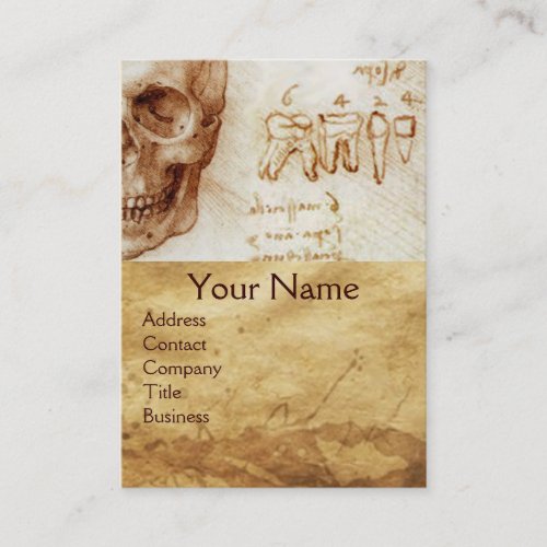 SKULLTEETHDENTAL CLINICDENTIST MONKEY AND CAT BUSINESS CARD