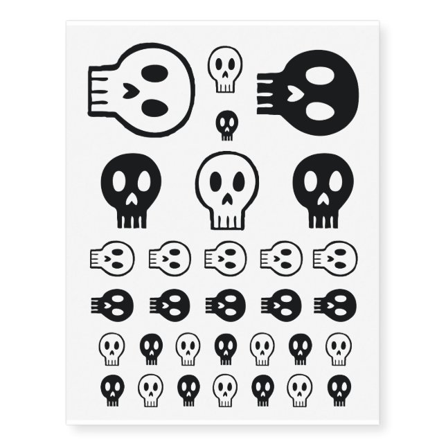 Skull Temporary Tattoos (Front)