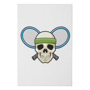Skull Tennis Tennis racket Faux Canvas Print