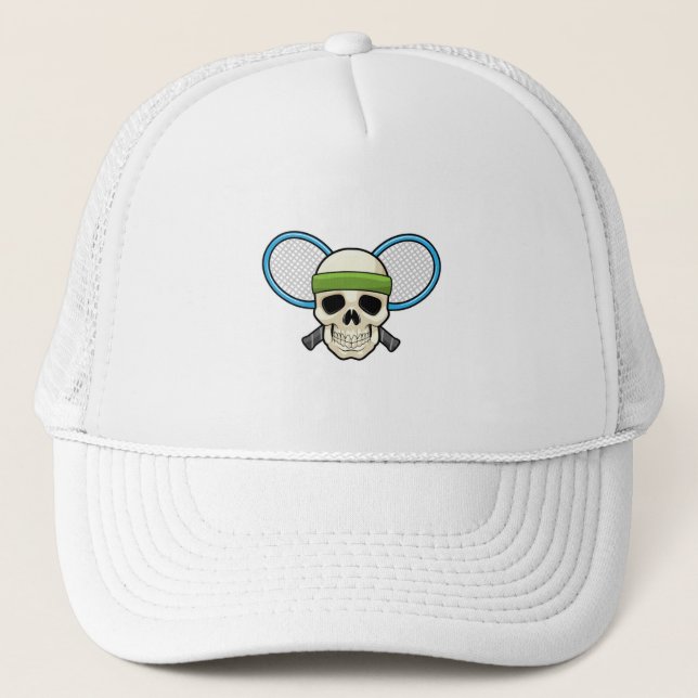 Skull Tennis Tennis racket Trucker Hat (Front)