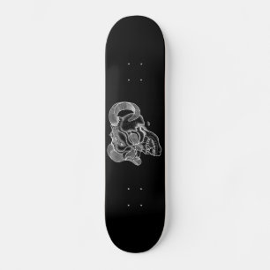 Skull - Teufelschädel schwarz weiß Zeichnung Skateboard Deck