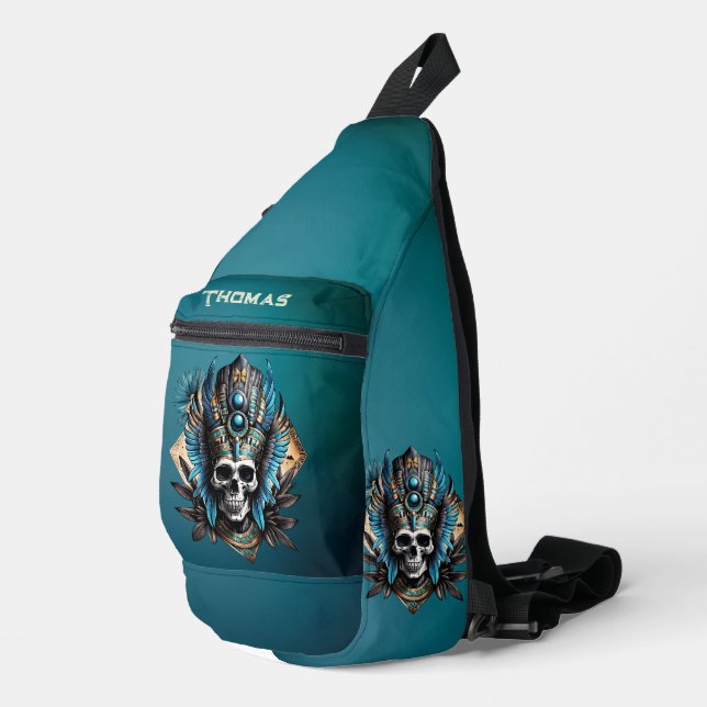 Skull that embodies the mystical aura  sling bag (Right Corner)
