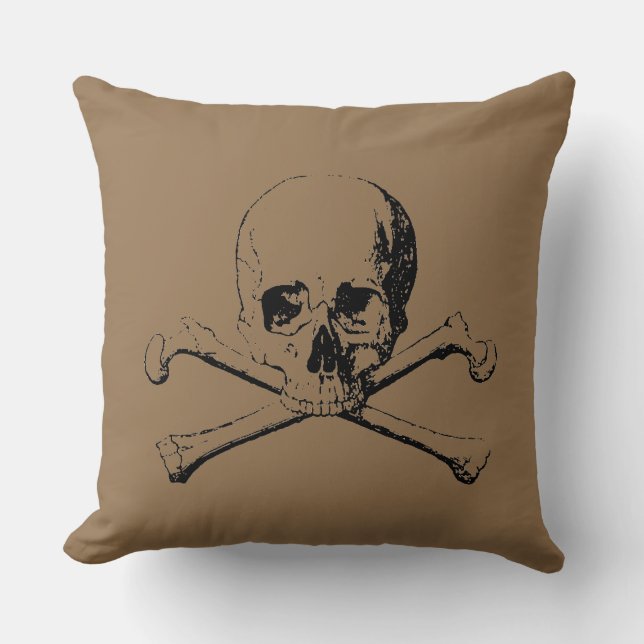 Skull & the Bones Throw Pillow (Front)