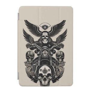 Skull-Themed Motorcycle with Wings iPad Mini Cover
