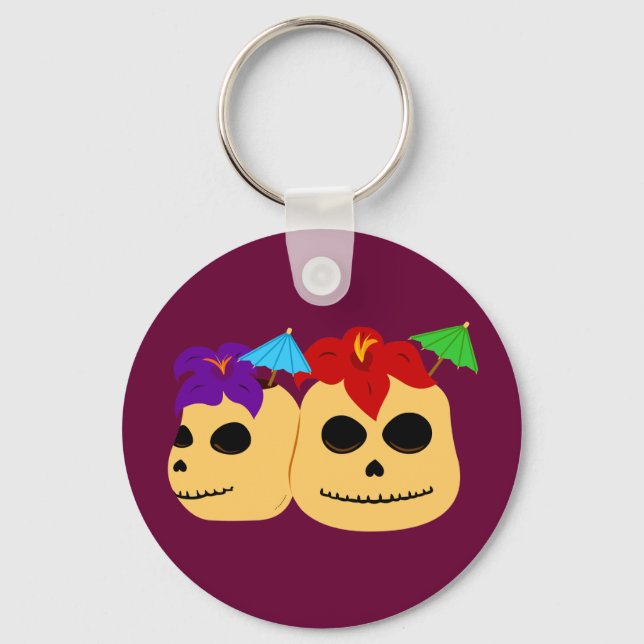 Skull Tiki Mugs Keychain (Front)