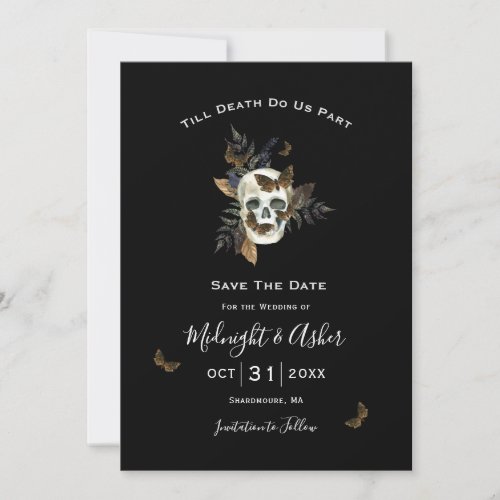 Skull Till Death Do Us Part Save the Date Invitation