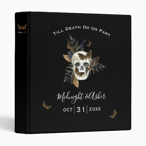Skull Till Death Do Us Part Wedding Album 3 Ring Binder