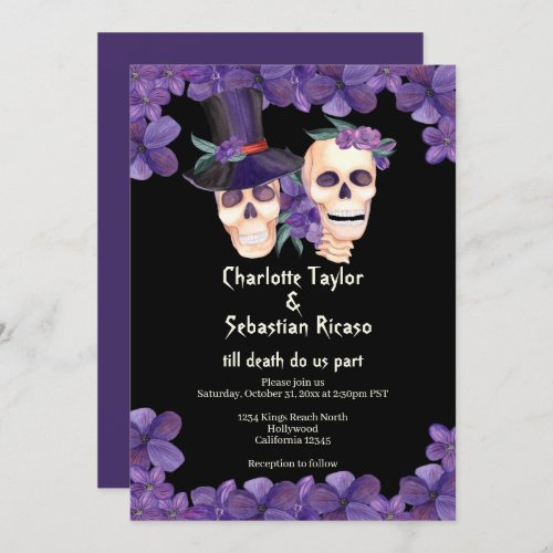 Skull Till Death Do Us Part Wedding Invitation