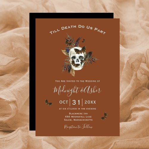 Skull Till Death Do Us Part Wedding Invite