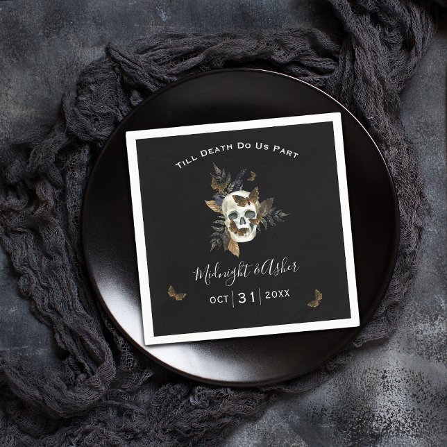  Skull Till Death Do Us Part Wedding Napkins (Creator Uploaded)