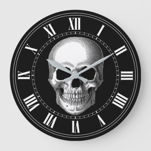 Skull Time Large Clock