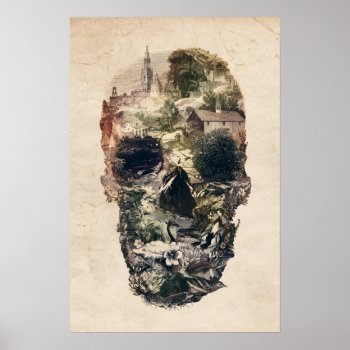 Skull Town Poster by ikiiki at Zazzle