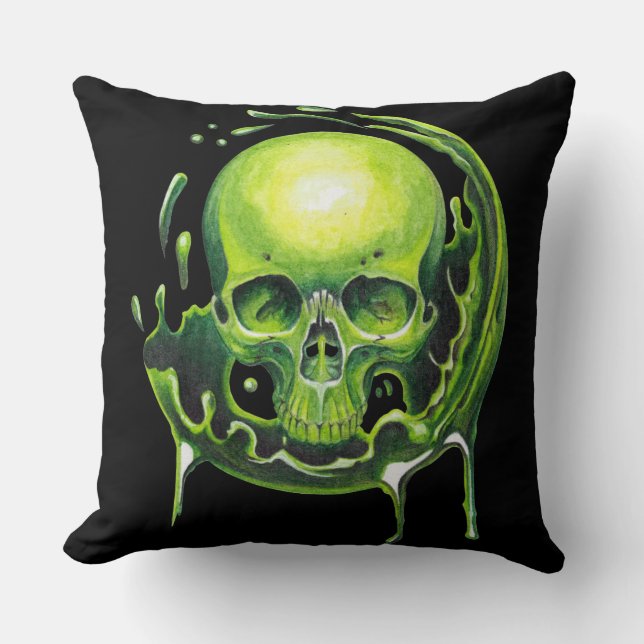 skull Toxic splash Throw Pillow (Front)