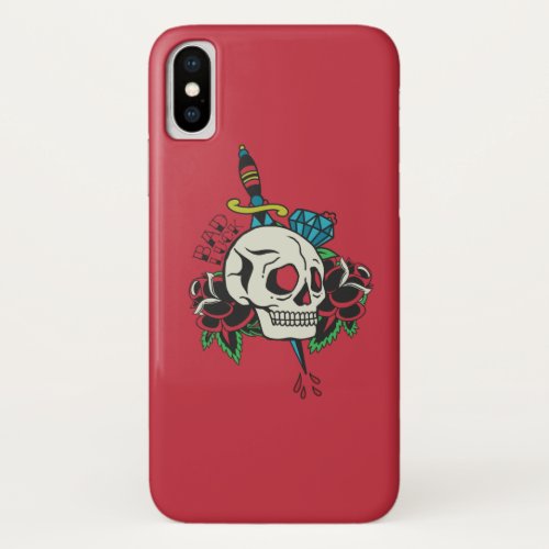 Skull Traditional Tattoo iPhone XS Case