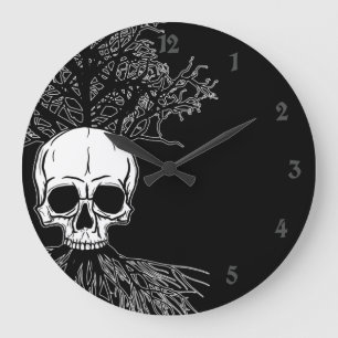 Skull & Tree Large Clock