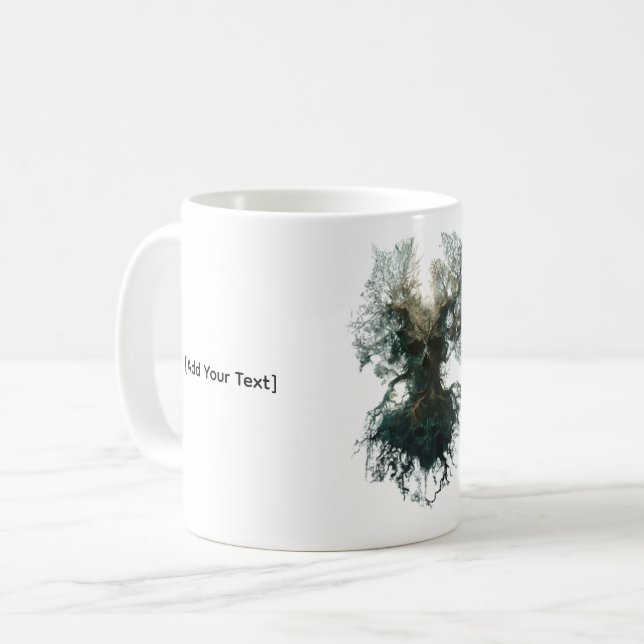 Skull Tree Surreal Dark Nature Coffee Mug (Front Left)