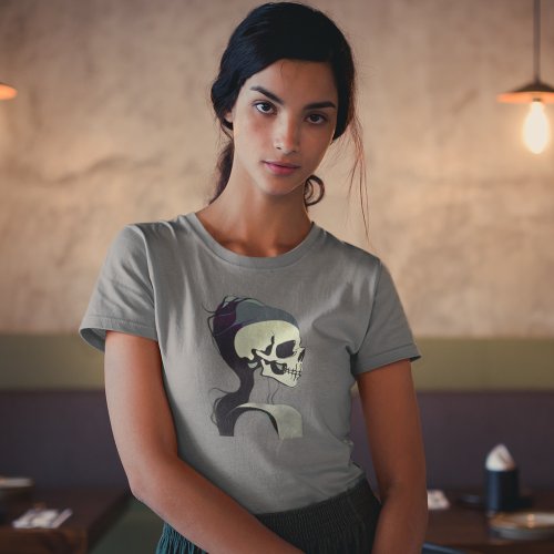 Skull TShirt _ Artistic Womens Lineart Skull Shirt
