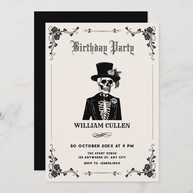 Skull tuxedo  invitation (Front/Back)