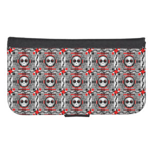 Skull TV Multi Samsung Galaxy S4 wallet case