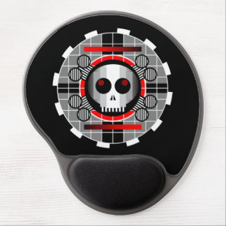Skull TV Round gel mousepad black