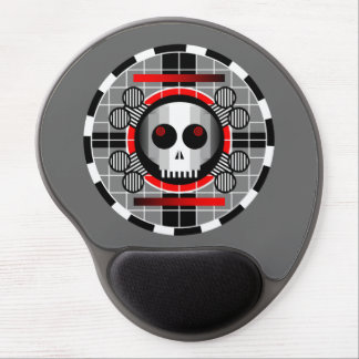 Skull TV Round gel mousepad grey