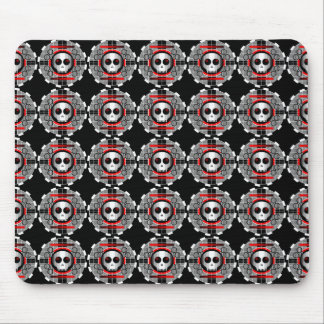 Skull TV Round multi mousepad black